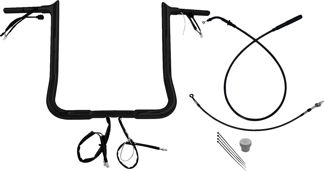 FAT BAGGERS INC. 0601-6863 EZ Install Wired Handlebar Kit - 1-1/4" - Pointed Top - 16" - Black