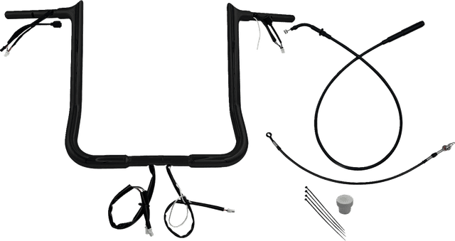 FAT BAGGERS INC. 0601-6863 EZ Install Wired Handlebar Kit - 1-1/4" - Pointed Top - 16" - Black