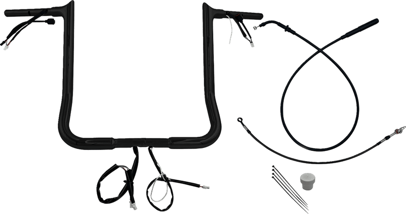 FAT BAGGERS INC. 0601-6863 EZ Install Wired Handlebar Kit - 1-1/4" - Pointed Top - 16" - Black