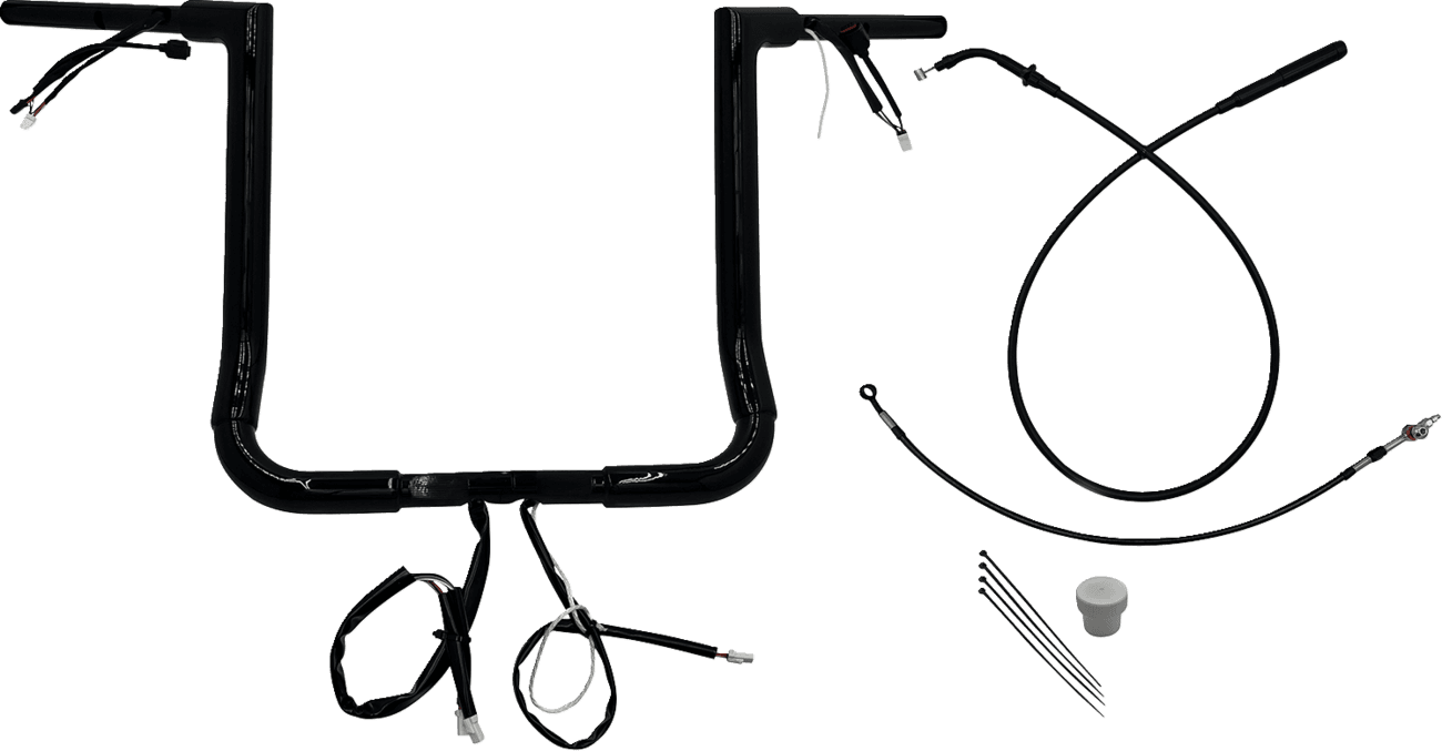 FAT BAGGERS INC. 0601-6865 EZ Install Wired Handlebar Kit - 1-1/2" - Flat Top - 16" - Black