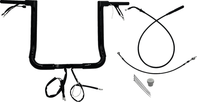 FAT BAGGERS INC. 0601-6865 EZ Install Wired Handlebar Kit - 1-1/2" - Flat Top - 16" - Black