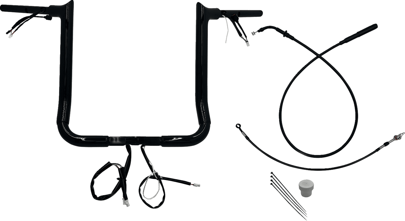 FAT BAGGERS INC. 0601-6867 EZ Install Wired Handlebar Kit - 1-1/2" - Pointed Top - 16" - Black