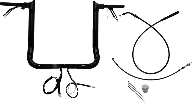 FAT BAGGERS INC. 0601-6867 EZ Install Wired Handlebar Kit - 1-1/2" - Pointed Top - 16" - Black