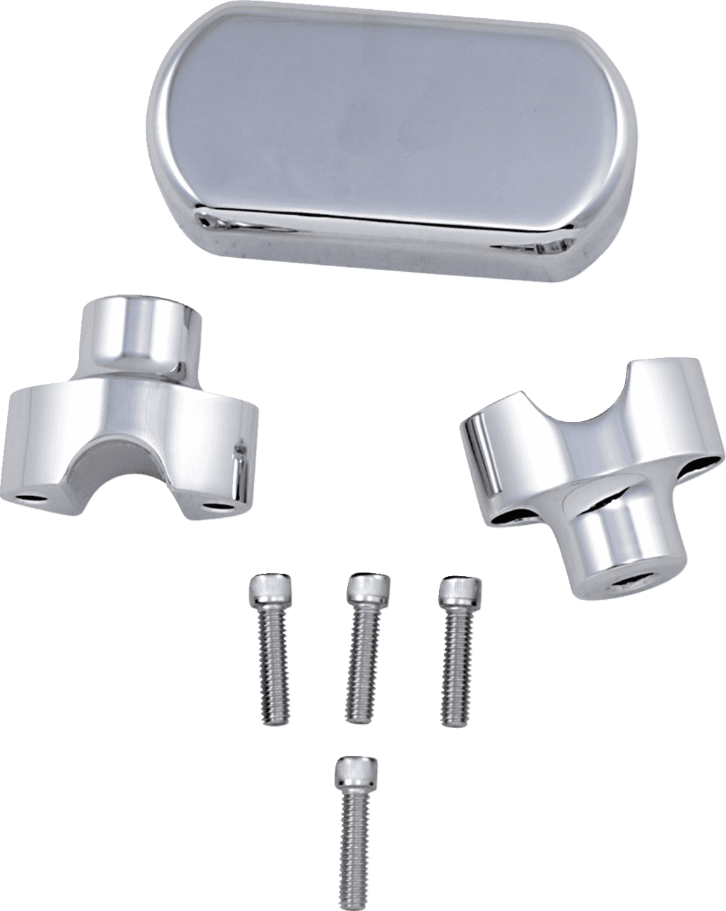 LA CHOPPERS 0602-0612 Solid Handlebar Riser & Top Clamp Kit - 1-1/2" - Chrome
