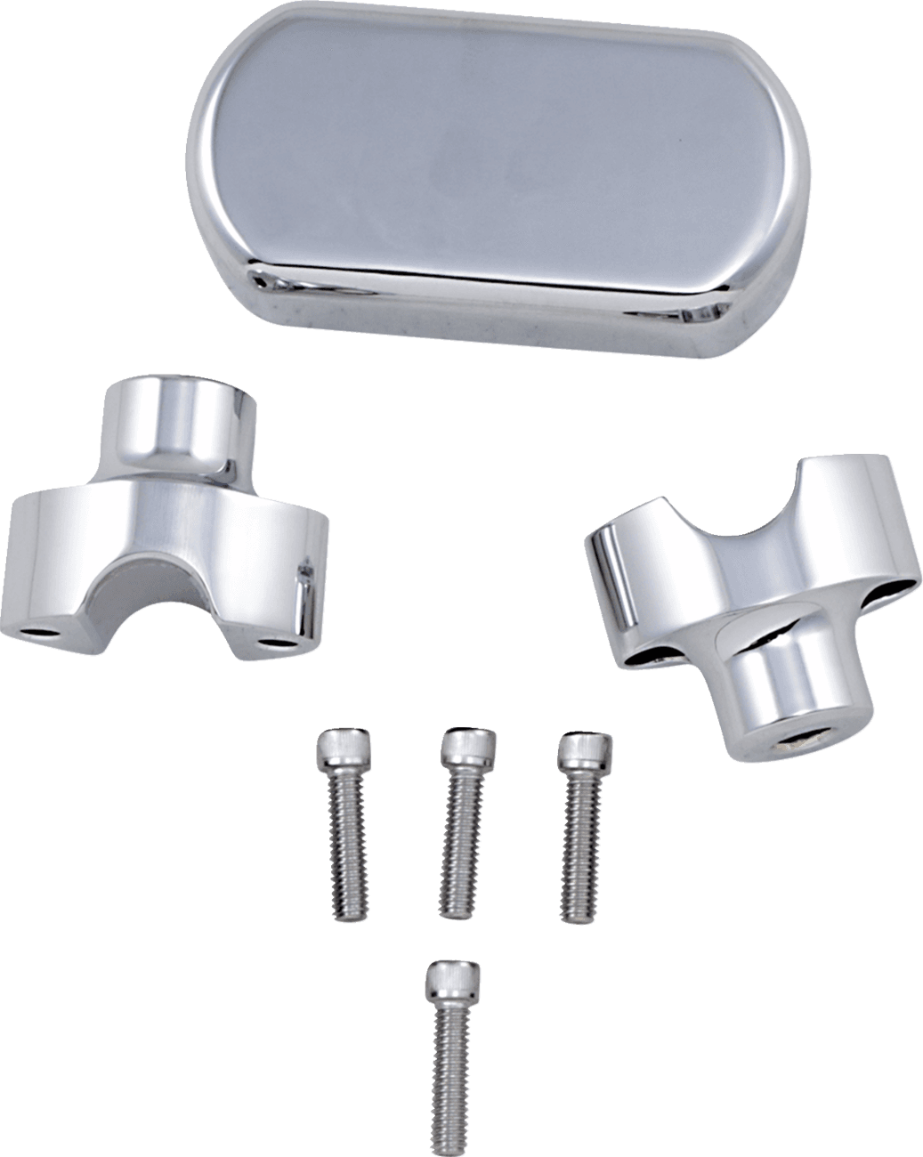 LA CHOPPERS 0602-0612 Solid Handlebar Riser & Top Clamp Kit - 1-1/2" - Chrome