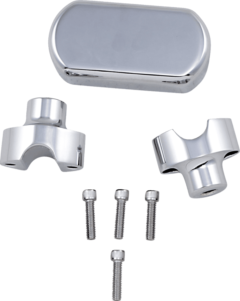 LA CHOPPERS 0602-0612 Solid Handlebar Riser & Top Clamp Kit - 1-1/2" - Chrome — image 1 of 2