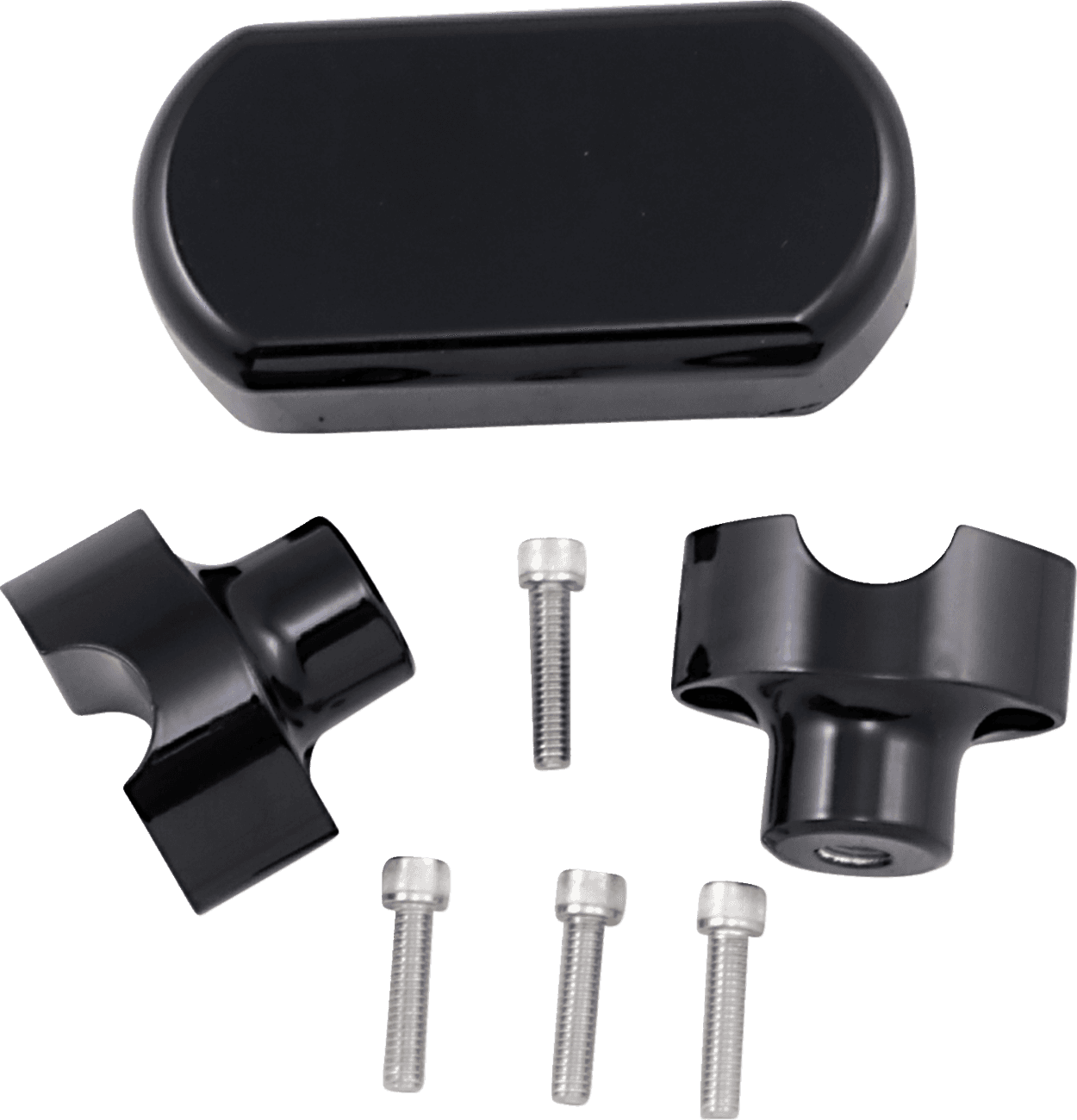 LA CHOPPERS 0602-0613 Solid Handlebar Riser & Top Clamp Kit - 1-1/2" - Black