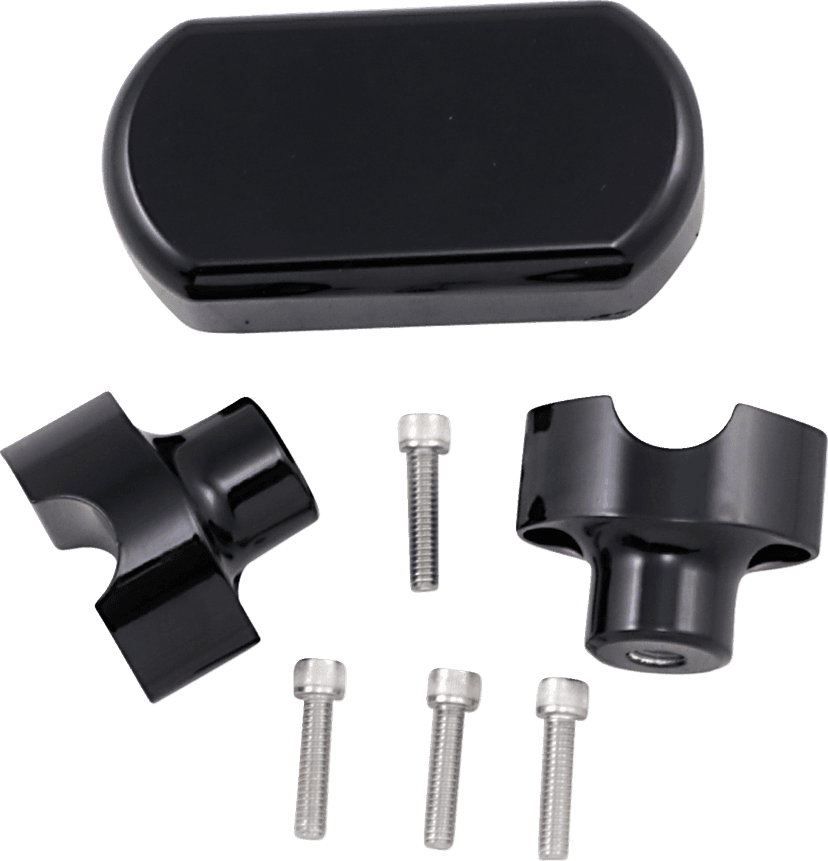 LA CHOPPERS 0602-0613 Solid Handlebar Riser & Top Clamp Kit - 1-1/2" - Black — image 1 of 2