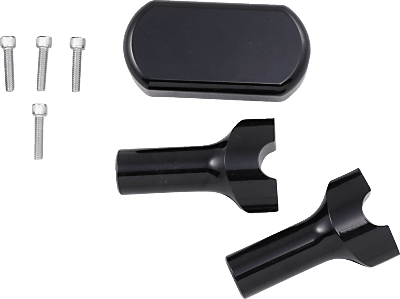 LA CHOPPERS 0602-0617 Solid Handlebar Riser & Top Clamp Kit - 4" - Black