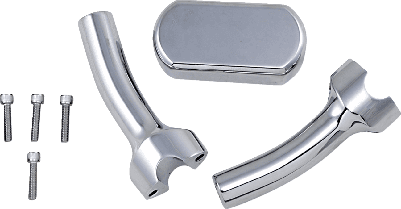 LA CHOPPERS 0602-0618 Solid Handlebar Riser & Top Clamp Kit - 5-1/2" - Chrome