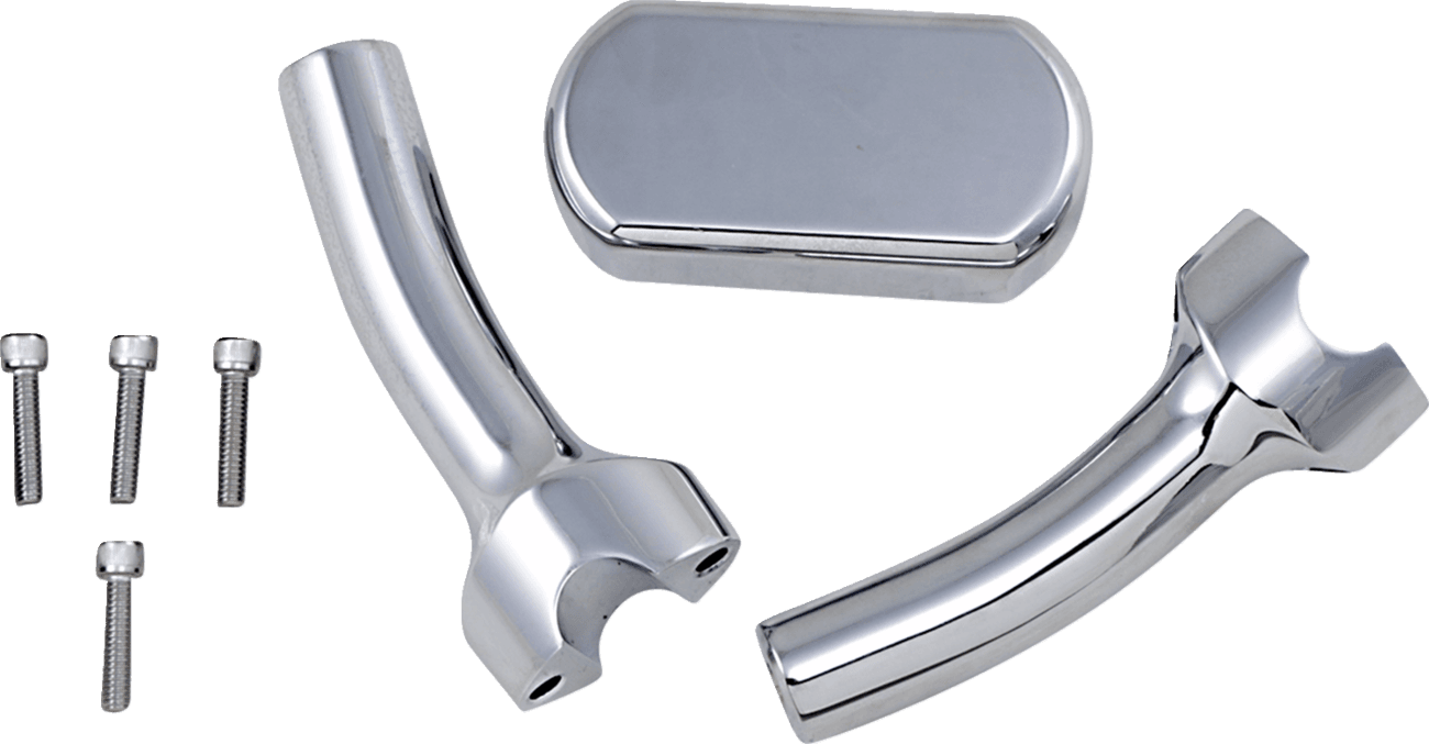 LA CHOPPERS 0602-0618 Solid Handlebar Riser & Top Clamp Kit - 5-1/2" - Chrome