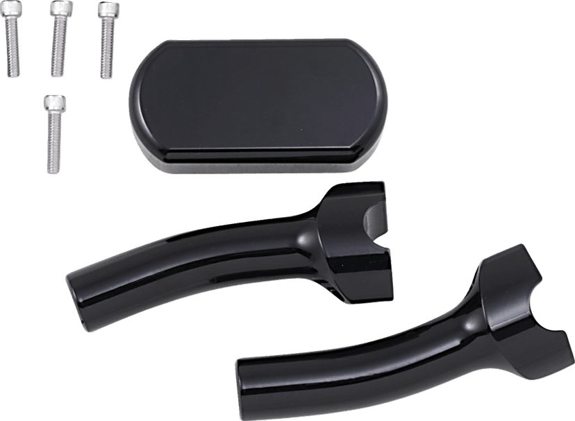 LA CHOPPERS 0602-0619 Solid Handlebar Riser & Top Clamp Kit - 5-1/2" - Black — image 1 of 2