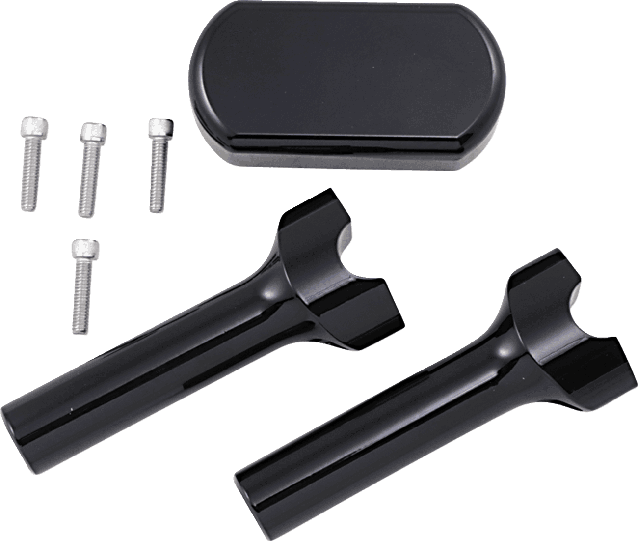 LA CHOPPERS 0602-0621 Solid Handlebar Riser & Top Clamp Kit - 6" - Black
