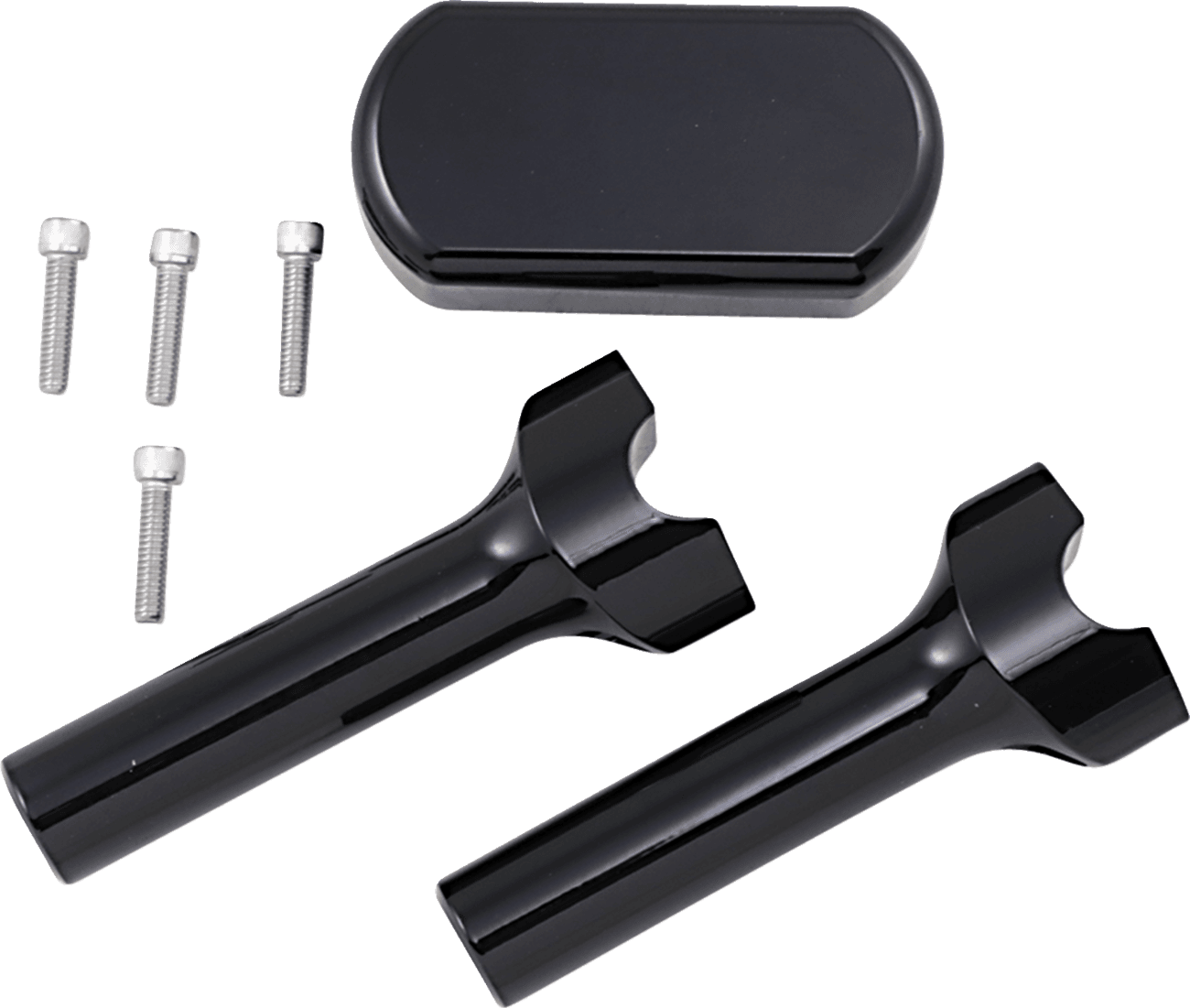 LA CHOPPERS 0602-0621 Solid Handlebar Riser & Top Clamp Kit - 6" - Black