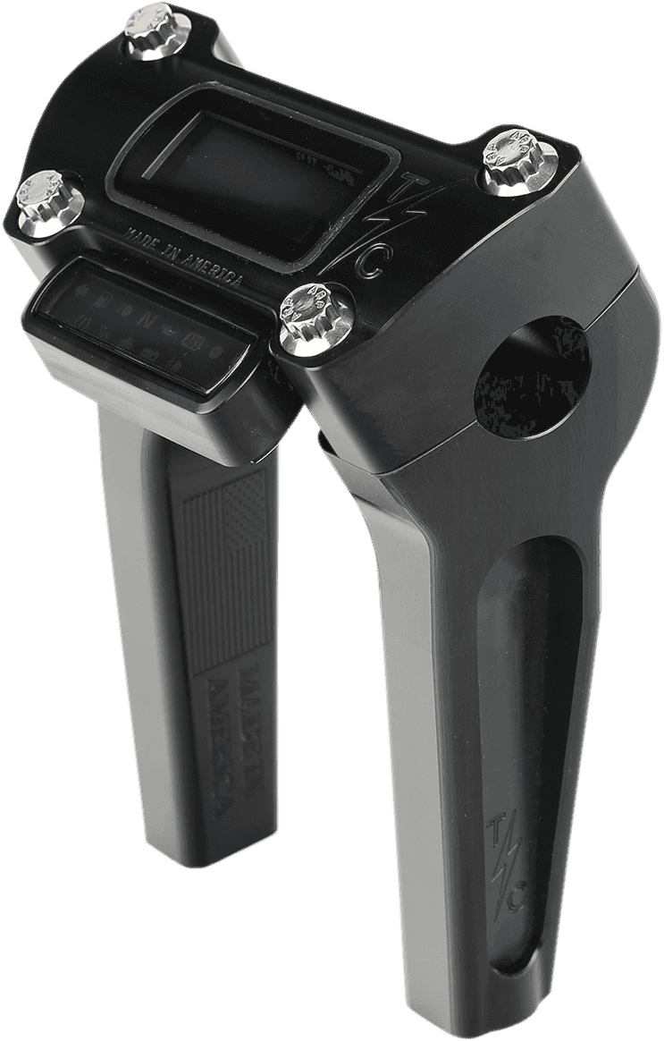 THRASHIN SUPPLY CO. 0602-1052 Handlebar Risers - Straight - 6" - Gauge Cutout - Black
