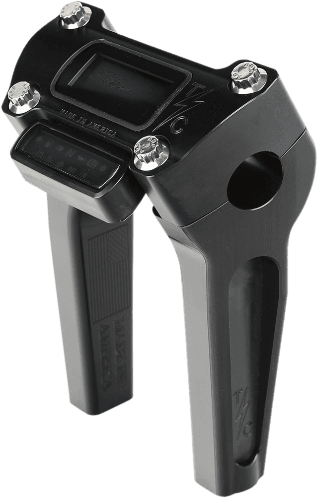 THRASHIN SUPPLY CO. 0602-1052 Handlebar Risers - Straight - 6" - Gauge Cutout - Black — image 1 of 4