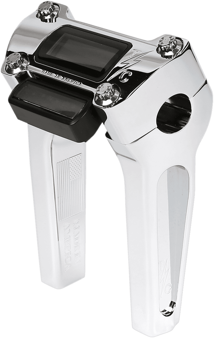 THRASHIN SUPPLY CO. 0602-1053 Handlebar Risers - Straight - 6" - Gauge Cutout - Chrome