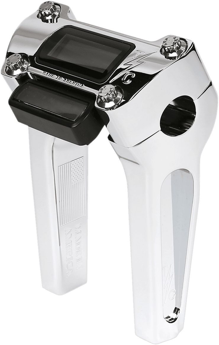 THRASHIN SUPPLY CO. 0602-1053 Handlebar Risers - Straight - 6" - Gauge Cutout - Chrome