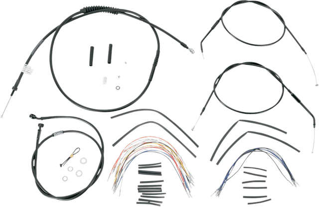 BURLY BRAND 0610-0264 Complete Black Vinyl Handlebar Cable/Line Kit for Ape Hangers - 12" - '96-'03 Sportster — image 1 of 2