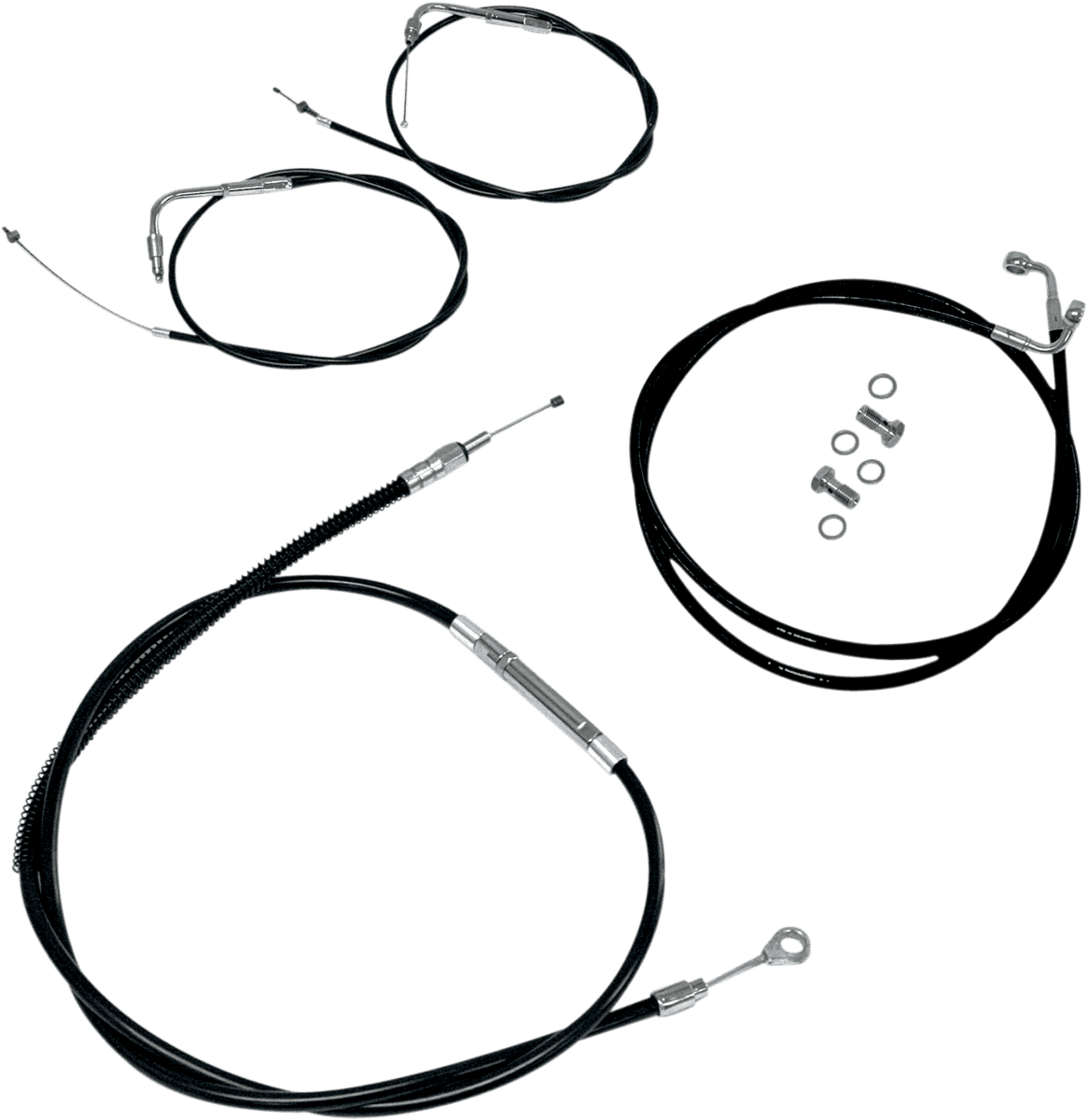 LA CHOPPERS 0610-0352 Standard Black Vinyl Handlebar Cable/Brake Line Kit - Mini Ape Hangers - '96-'06 Softail