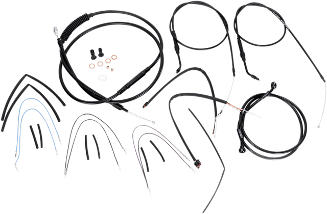 BURLY BRAND 0610-0753 Complete Black Vinyl Handlebar Cable/Line Kit for Ape Hangers - 14" - '12-'17 Dyna — image 2 of 2