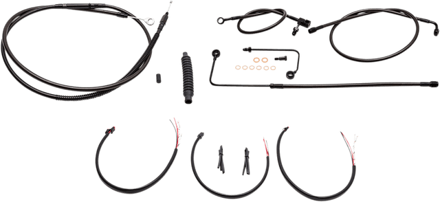 LA CHOPPERS 0610-1822 Complete Midnight Braided Cable Kit - 18"-20" Handlebars - '16-'17 FLS