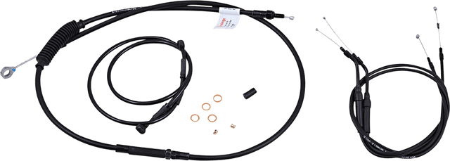 BURLY BRAND 0610-1911 Jail Bar Cable Kit - 10" Handlebars - Black Vinyl - '04-'06 XL