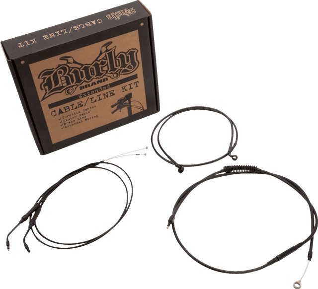 BURLY BRAND 0610-1914 Jail Bar Cable Kit - 10" Handlebars - Black Vinyl - '07-'13 XL — image 2 of 2