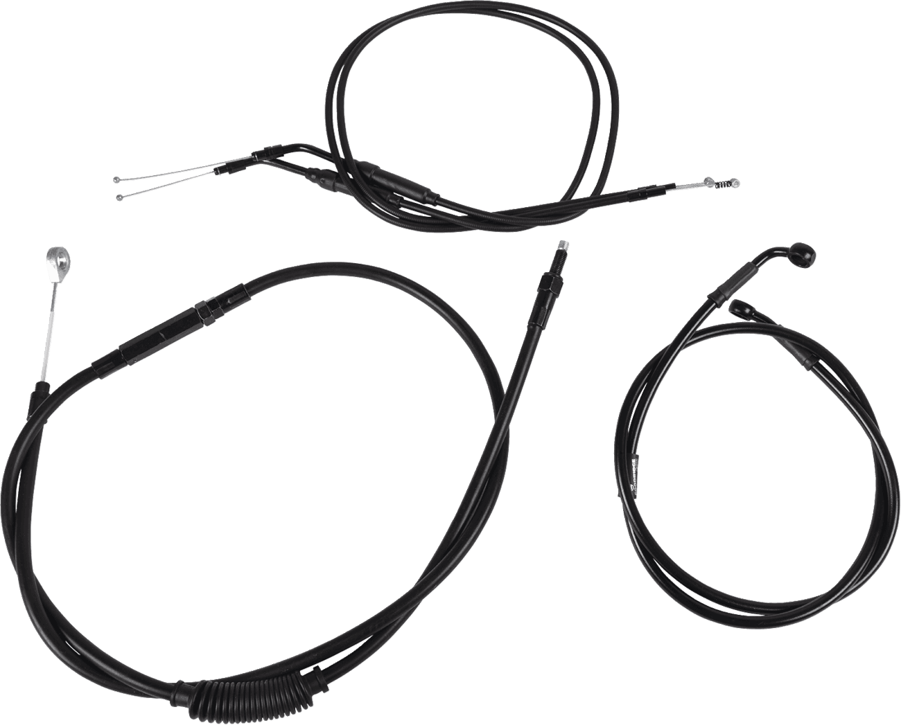 BURLY BRAND 0610-1914 Jail Bar Cable Kit - 10" Handlebars - Black Vinyl - '07-'13 XL