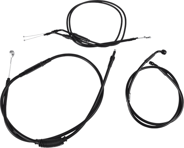 BURLY BRAND 0610-1914 Jail Bar Cable Kit - 10" Handlebars - Black Vinyl - '07-'13 XL — image 1 of 2