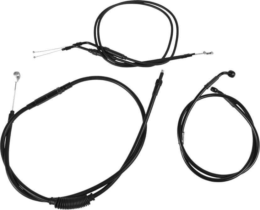 BURLY BRAND 0610-1914 Jail Bar Cable Kit - 10" Handlebars - Black Vinyl - '07-'13 XL — image 1 of 2