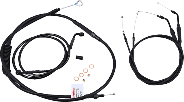 BURLY BRAND 0610-1915 Jail Bar Cable Kit - 12" Handlebars - Black Vinyl - '07-'13 XL