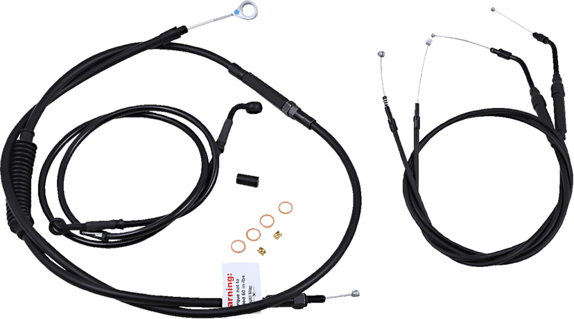 BURLY BRAND 0610-1915 Jail Bar Cable Kit - 12" Handlebars - Black Vinyl - '07-'13 XL