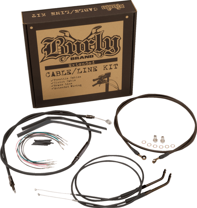 BURLY BRAND 0610-1918 Jail Bar Cable Kit - 14" Handlebars - Black Vinyl - '14-'22 XL — image 2 of 2