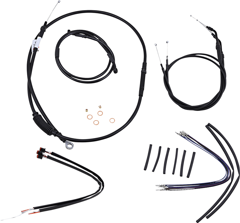 BURLY BRAND 0610-1918 Jail Bar Cable Kit - 14" Handlebars - Black Vinyl - '14-'22 XL — image 1 of 2