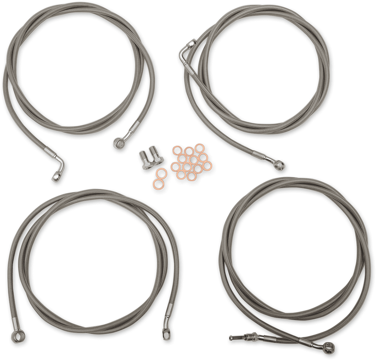 LA CHOPPERS 0610-1928 Standard Stainless Braided Handlebar Cable/Brake Line Kit - Mini Ape Hangers - '17-'20 Touring