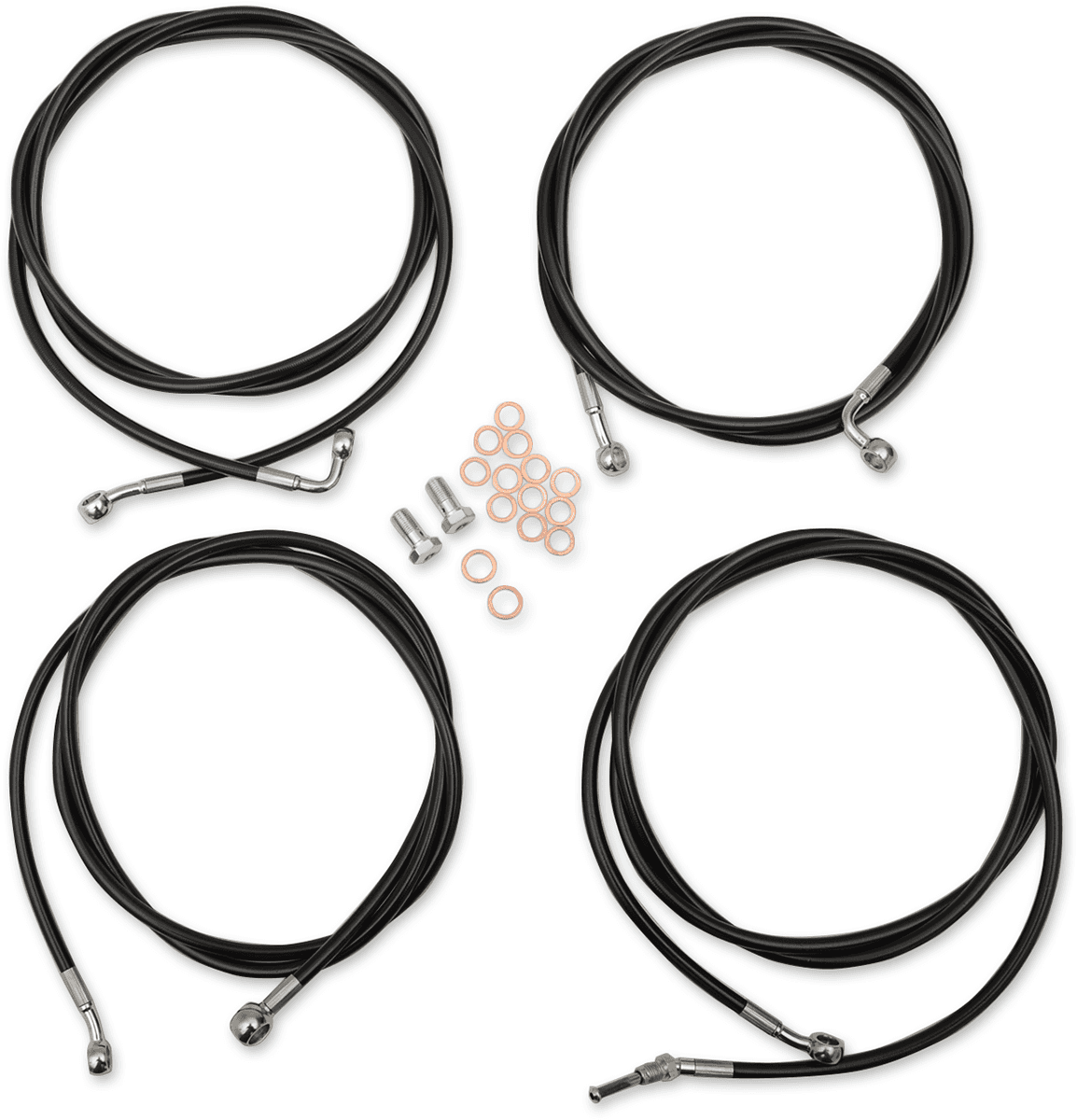 LA CHOPPERS 0610-1929 Standard Black Vinyl Handlebar Cable/Brake Line Kit - Mini Ape Hangers - '17-'20 FL