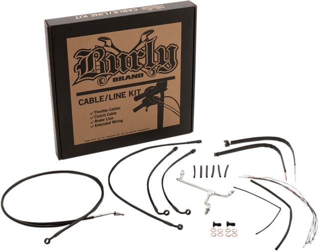 BURLY BRAND 0610-2090 Complete Black Vinyl Handlebar Cable/Line Kit for Ape Hangers - 16" - ABS - '17-'20 Touring — image 2 of 2