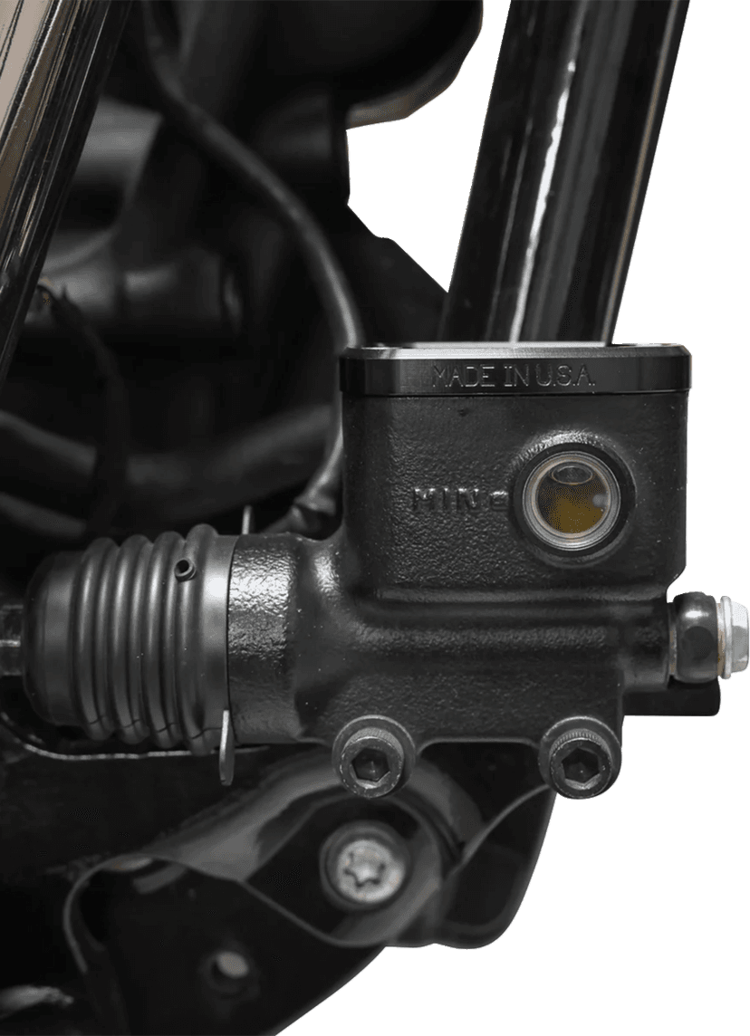 THRASHIN SUPPLY CO. 0610-2387 Brake Reservoir Cap - Rear - Black - Twice Cut - '18+ Softail — image 2 of 4