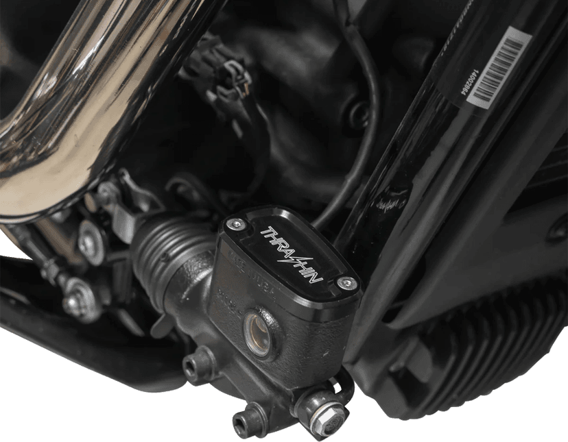 THRASHIN SUPPLY CO. 0610-2387 Brake Reservoir Cap - Rear - Black - Twice Cut - '18+ Softail — image 3 of 4