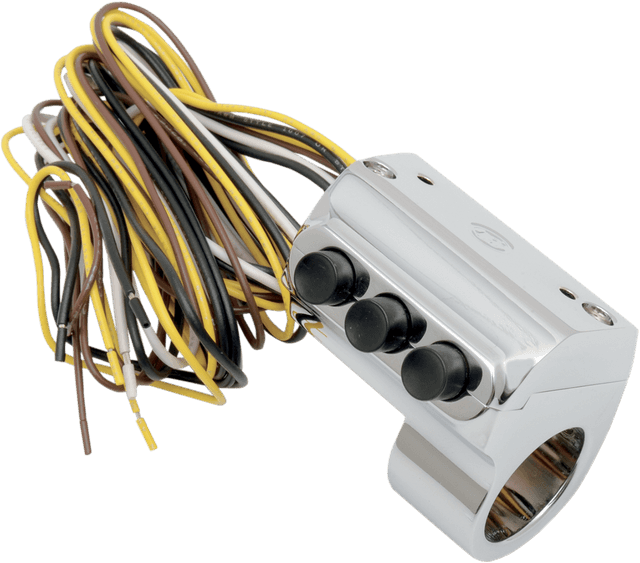 PERFORMANCE MACHINE (PM) 0616-0098 Contour Billet Handlebar Switch - Left Side - Three Button - Cable Clutch - Chrome