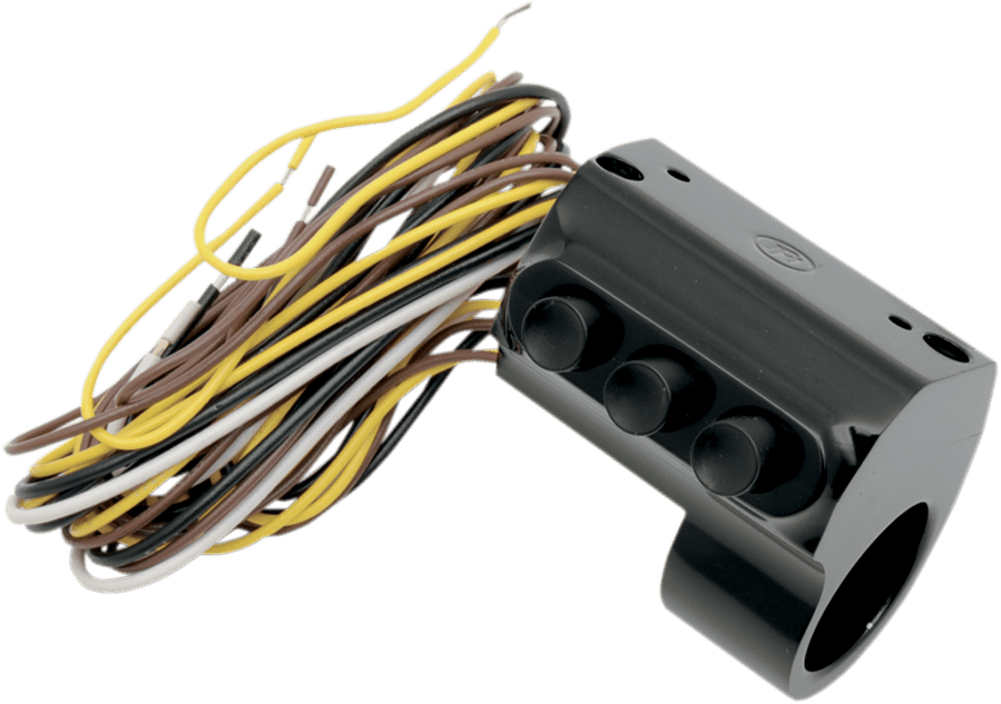 PERFORMANCE MACHINE (PM) 0616-0099 Contour Billet Handlebar Switch - Left Side - Three Button - Cable Clutch - Black