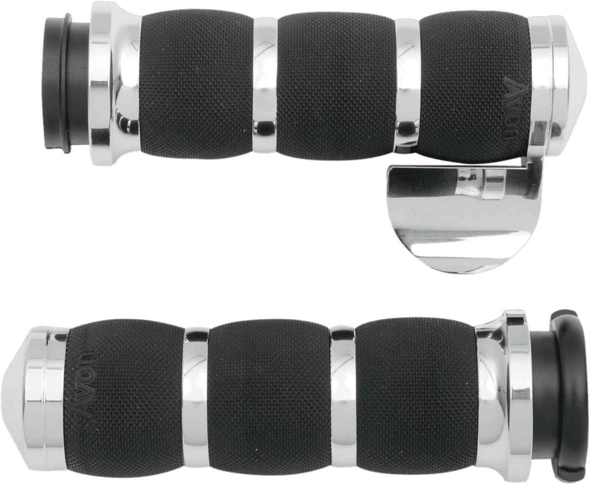 AVON GRIPS 0630-0841 3-Ring Air Cushioned Grips - TBW - Throttle Boss - Chrome