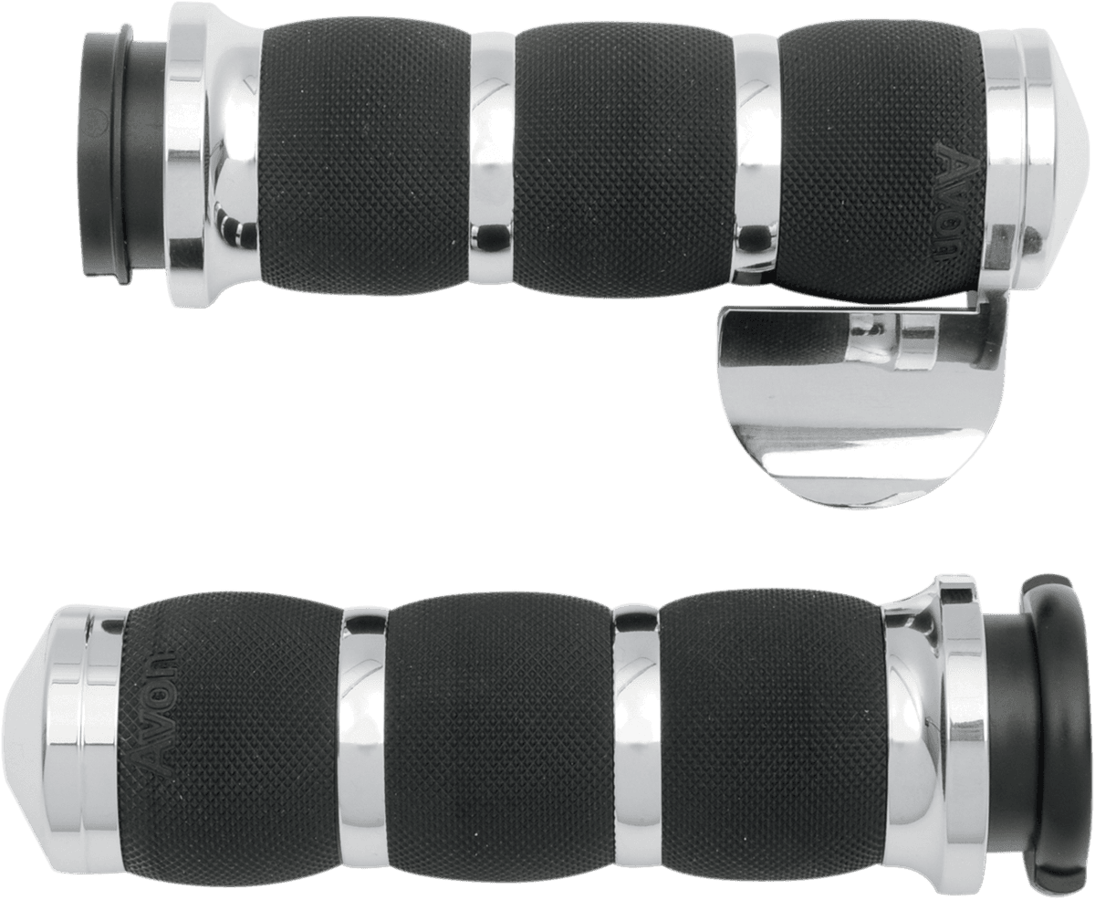 AVON GRIPS 0630-0841 3-Ring Air Cushioned Grips - TBW - Throttle Boss - Chrome