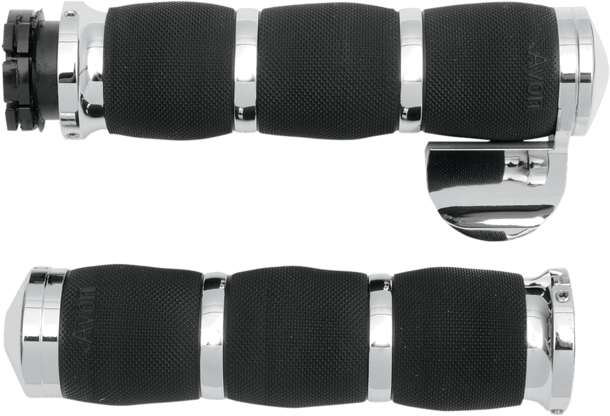 AVON GRIPS 0630-0846 3-Ring Air Cushioned Grips - Throttle Boss - Chrome