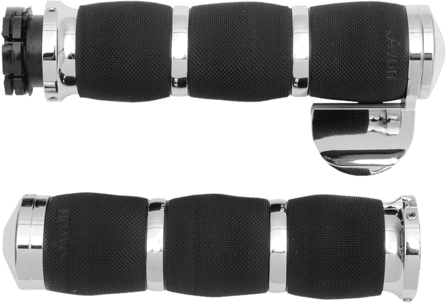 AVON GRIPS 0630-0846 3-Ring Air Cushioned Grips - Throttle Boss - Chrome