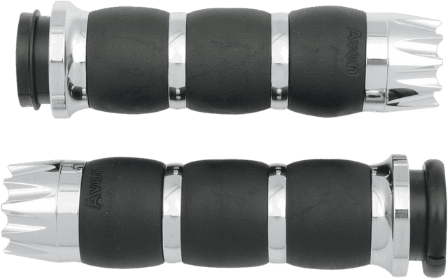 AVON GRIPS 0630-1195 Excalibur Velvet Air Grips - TBW - Chrome