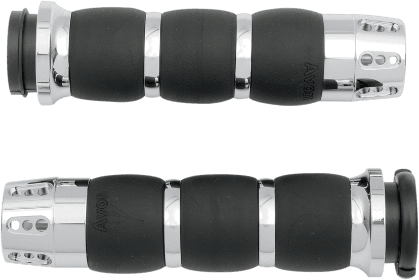 AVON GRIPS 0630-1199 Gatlin Velvet Air Grips - TBW - Chrome