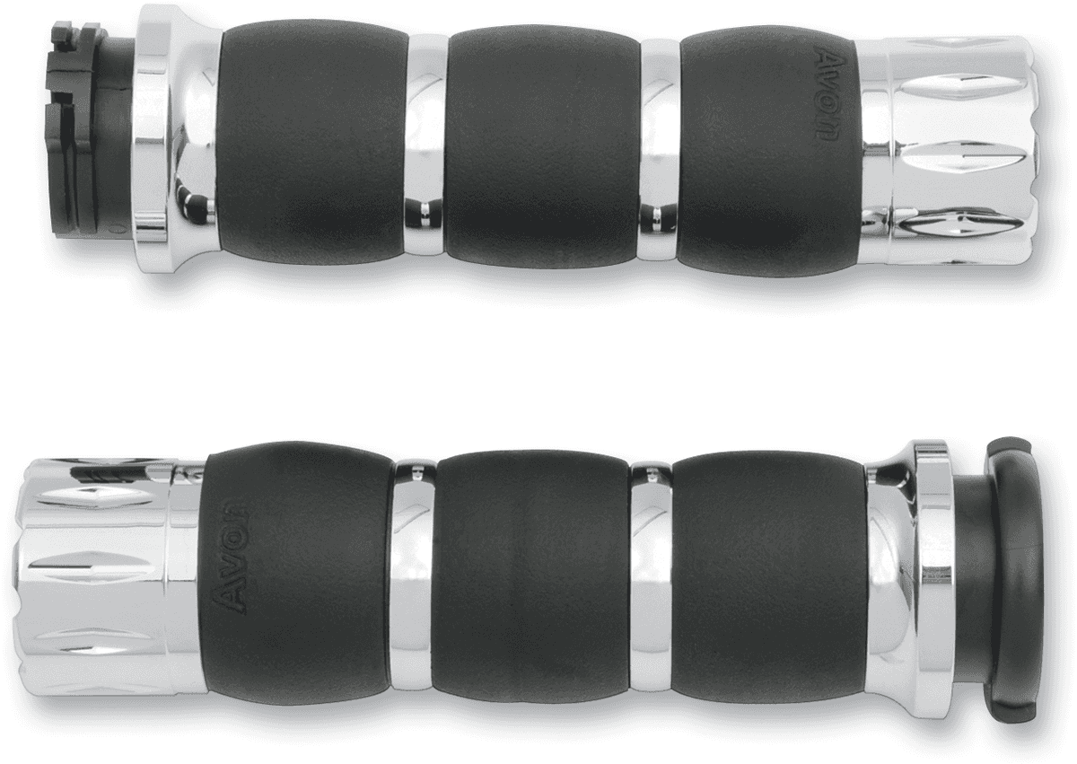 AVON GRIPS 0630-1202 Rival Velvet Air Grips - Chrome