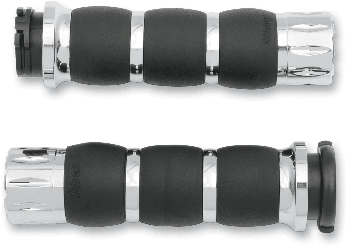 AVON GRIPS 0630-1202 Rival Velvet Air Grips - Chrome